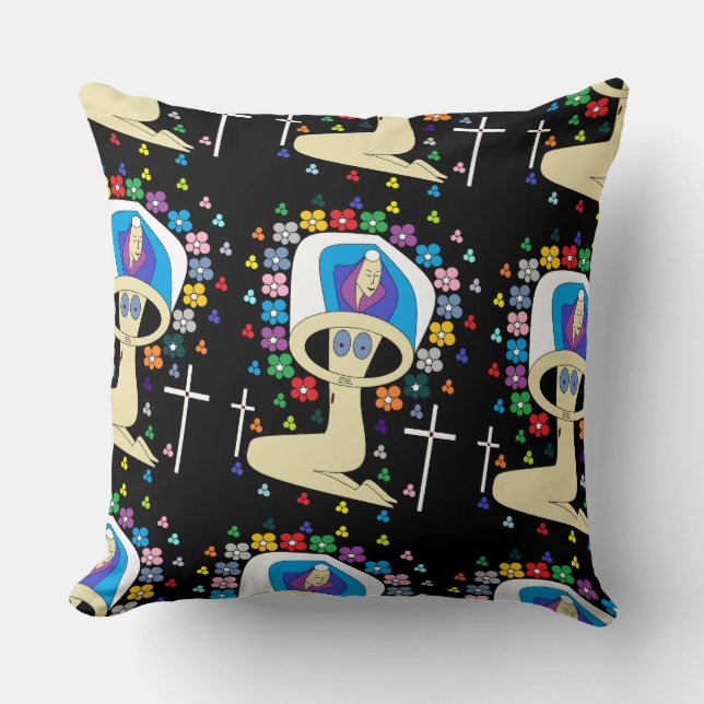 GLORY TO THE BLESSED VIRGIN MARY THROW PILLOW (Front)