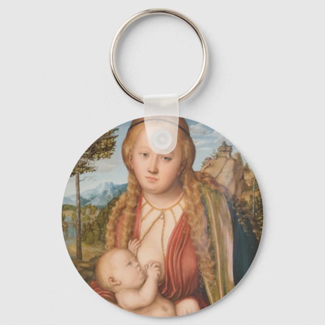 Glory To The Divine Breast of Mary Keychain (Front)