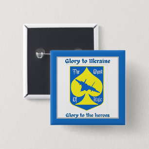 Glory To The Heroes Ukraine Fighter Ace Button