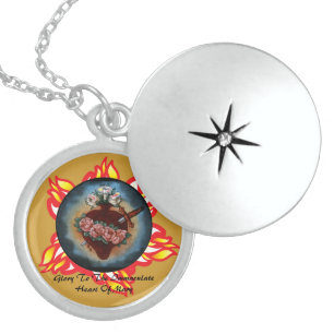 Glory To The Immaculate Heart Of Mary Locket Necklace