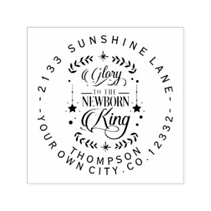 Glory To The New Born King Typography Monogram Self-inking Stamp