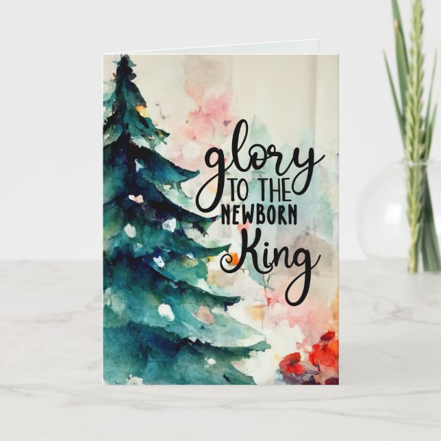 Glory to the Newborn King Christmas Carol Holiday Card (Front)