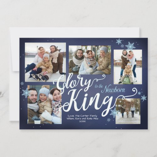 Glory to the Newborn King  Christmas Photo Card