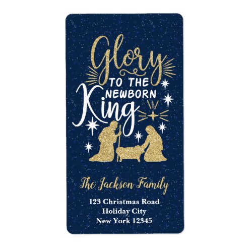 Glory to The Newborn King Christmas Return Address Label