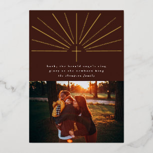 Glory to the Newborn King Red Christmas Photo Card