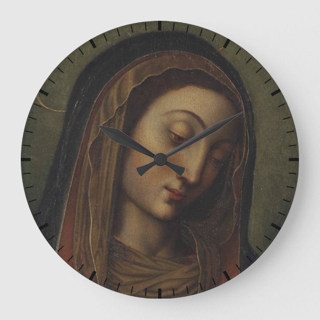 glory to the queen of heaven throw pillow large cl clock (Front)