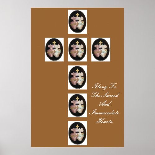 GLORY TO THE SACRED AND IMMACULATE HEARTS POSTER