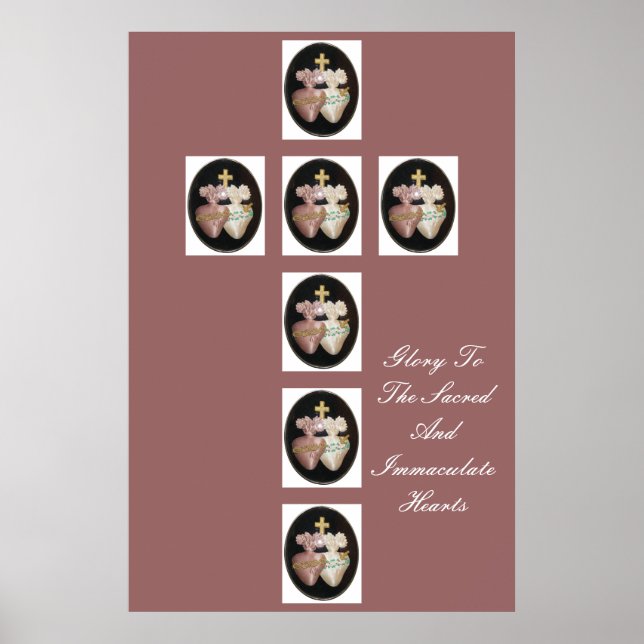 GLORY TO THE SACRED AND IMMACULATE HEARTS POSTER (Front)