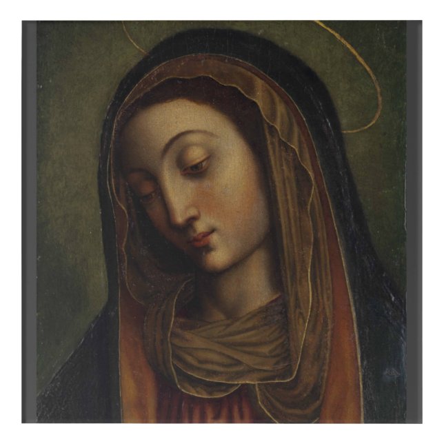 glory to the virgin mary poster  acrylic print (Front)