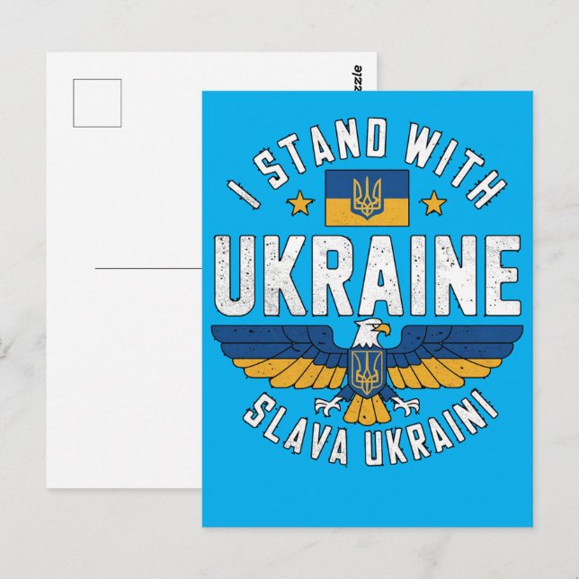 Glory to Ukraine Eagle Symbol For Ukraine Freedom Postcard (Front/Back)
