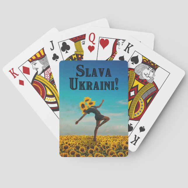 Glory to Ukraine! Slava Ukraini! Poker Cards (Back)