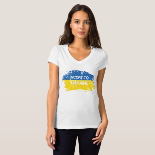 Glory To Ukraine Ukrainian Flag T_Shirt