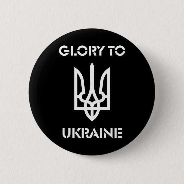 Glory To Ukraine Zelensky-inspired Coat Of Arms De Button (Front)