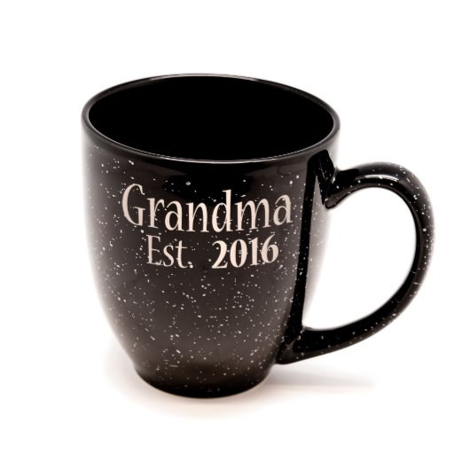 Gloss Black Speckled Santa Fe Bistro Mug  (Front)
