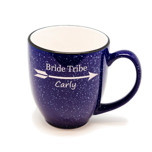 Gloss Blue Santa Fe Bride Tribe Bistro Mug w/Arrow (Front)