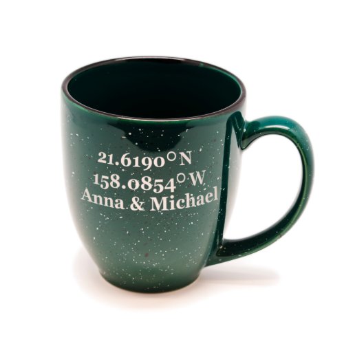 Gloss Dark Green Speckled GPS Bistro Mug