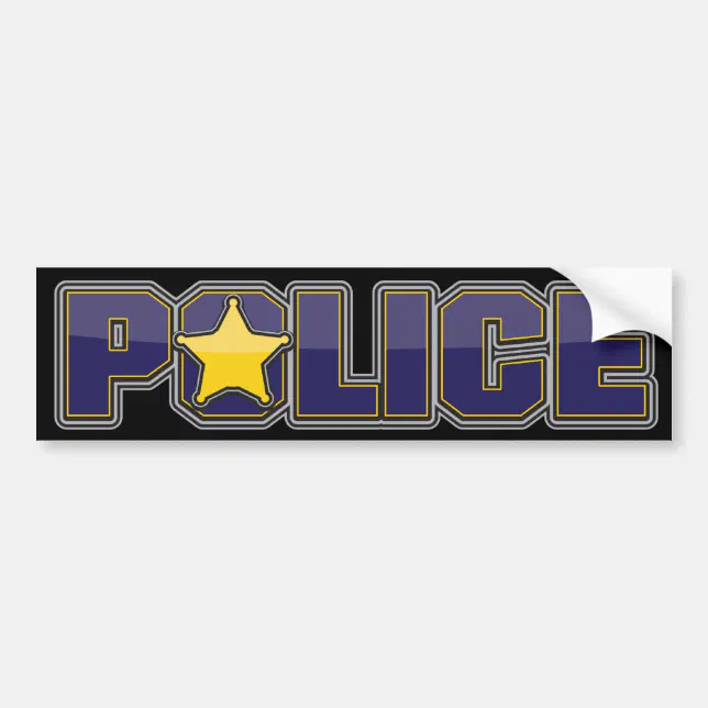 Gloss Police Department Blue with Star Bumper Sticker | Zazzle