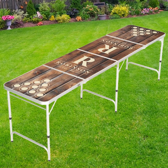 Gloss Stain Board Family Name & Initial Beer Pong Table (Creator Uploaded)