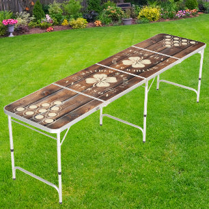 Gloss Stain Board Irish Lucky Clover Wedding Crest Beer Pong Table