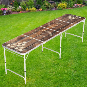Gloss Stain Board Vintage Seaside Family Name Beer Pong Table