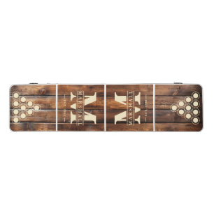 Gloss Stain Boards Monogram & Name Overlay Beer Pong Table