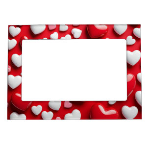 Glossy 3d hearts magnetic frame