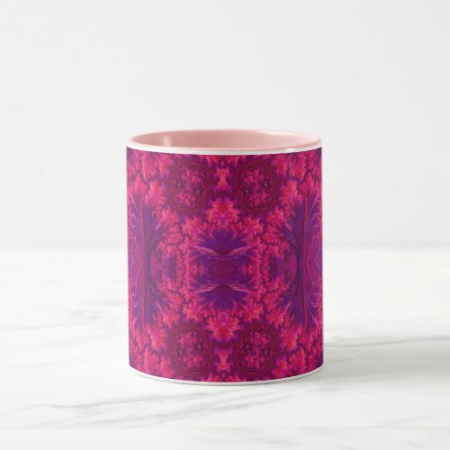 GLOSSY 3D Pink Purple Fractal   Mug