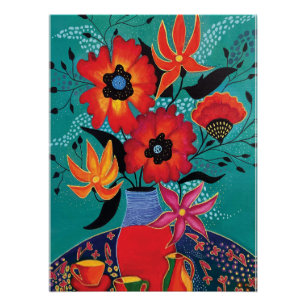 Glossy Abstract Flower Poster