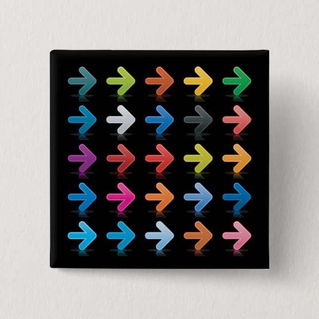 Glossy Arrows Set Vibrant Directional Pointers Button (Front)