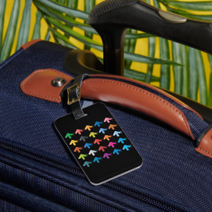 Glossy Arrows Set Vibrant Directional Pointers Luggage Tag