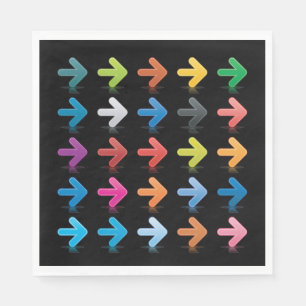 Glossy Arrows Set Vibrant Directional Pointers Napkins