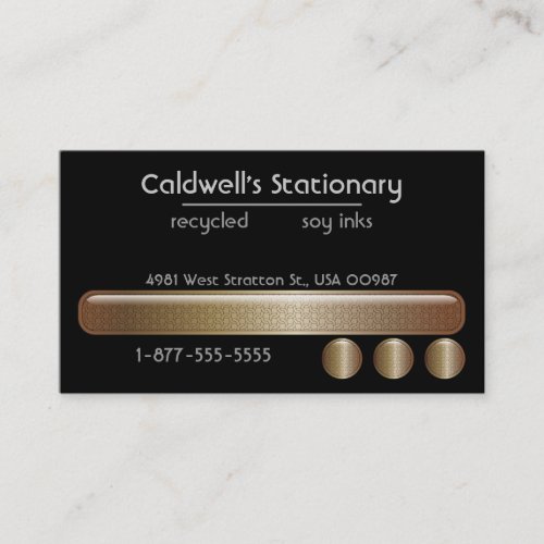 Glossy Bars and Buttons - Copper Business Cards