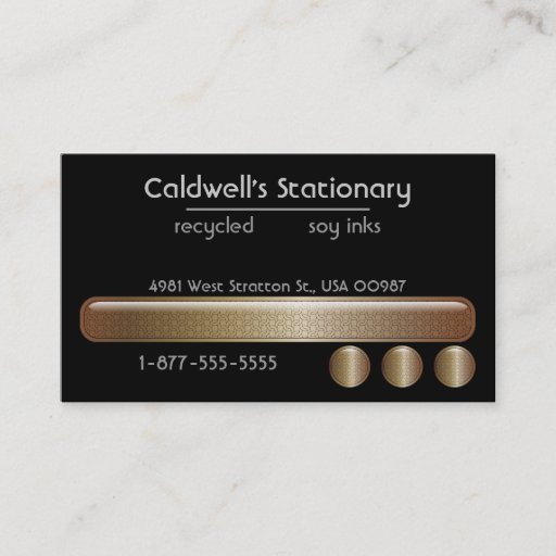 Customizable Glossy Bars and Buttons - Copper Business Cards
