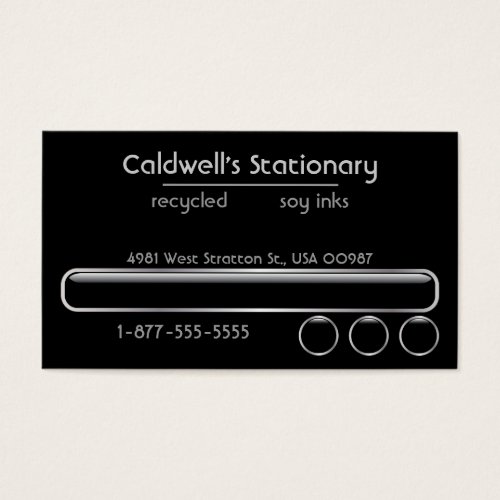 Glossy Bars and Buttons - Onyx Business Card