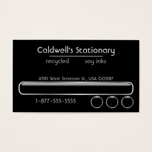Customizable Glossy Bars and Buttons - Onyx Business Card