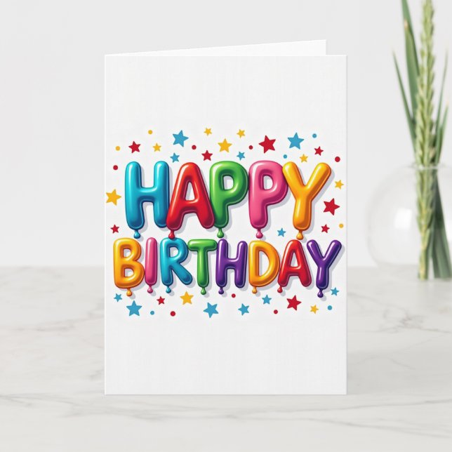 Glossy Birthday Balloon Card (Front)
