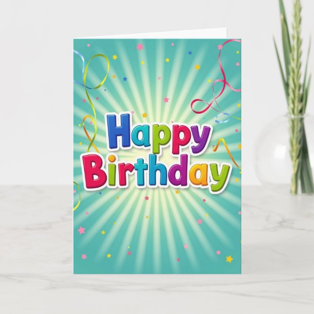 Glossy Birthday Burst Card (Front)