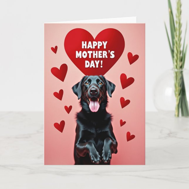 Glossy Black Dog Love Card (Front)