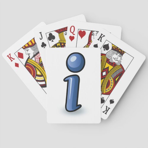 Glossy Blue Information Icon Symbol Poker Cards