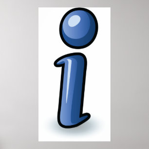 Glossy Blue Information Icon Symbol Poster