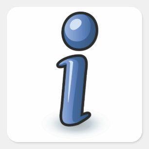 Glossy Blue Information Icon Symbol Square Sticker