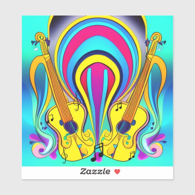 GLOSSY CANVAS OF GUITARS STICKER (Sheet)