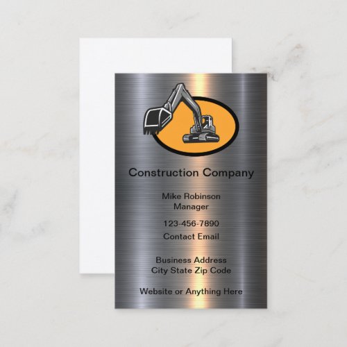 Glossy Classy Construction Business Cards
