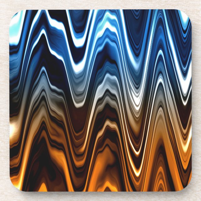 Glossy Color Waves Drink Coaster (Front)