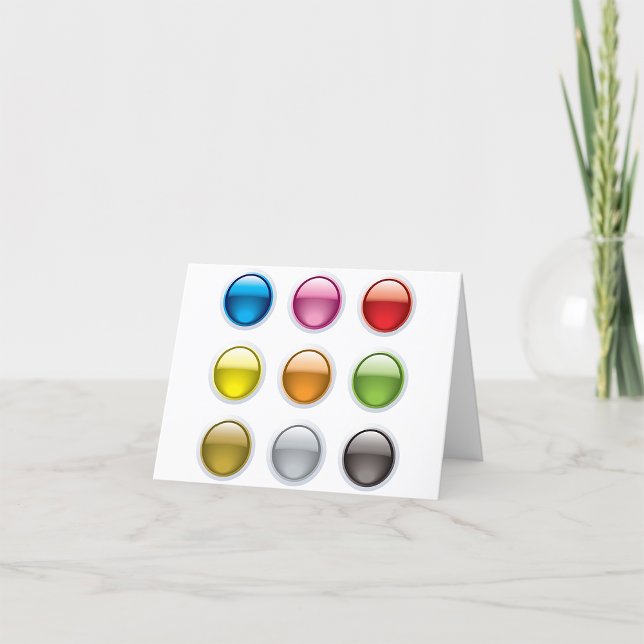 Glossy Colored Button Icons Set Card (Creator Uploaded)