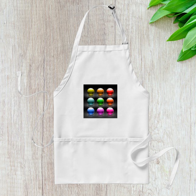 Glossy Colorful Sphere Icons Abstract Balls  Adult Apron (Creator Uploaded)