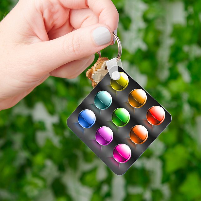 Glossy Colorful Sphere Icons Abstract Balls  Keychain (Creator Uploaded)