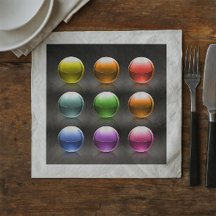 Glossy Colorful Sphere Icons Abstract Balls  Napkins