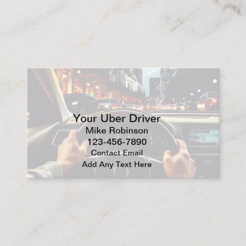 Glossy Cool Ride Hailing Service Business Cards