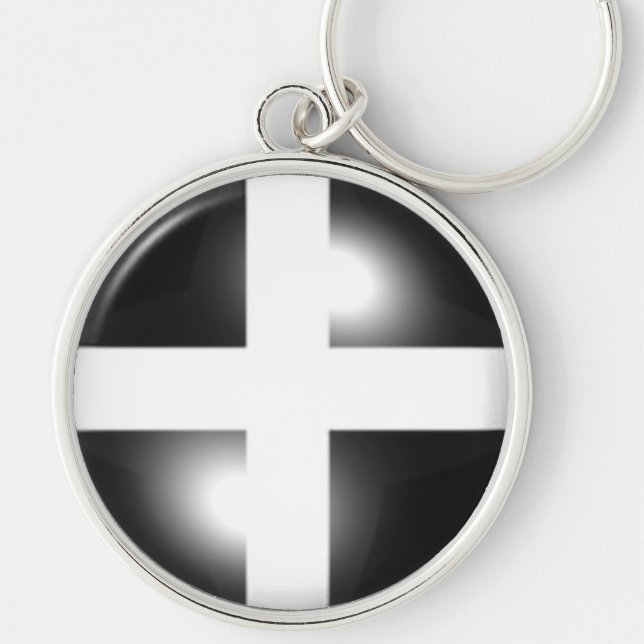 Glossy Dome Cornish Flag Keychain (Front)